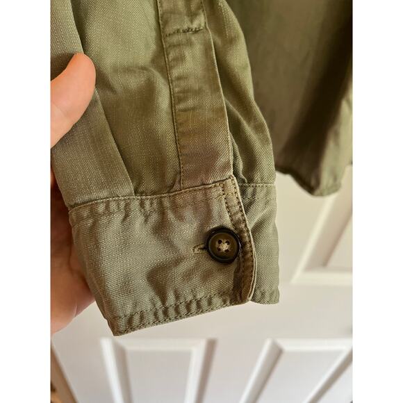 Topshop Women's Olive‑Green Button‑Up Skater / Outdoorsy Shirt – US 12 (UK 16) - Picture 4 of 7